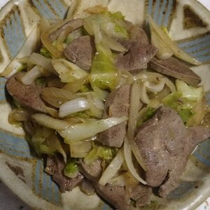 レバーとキャベツの焼き肉炒め♪